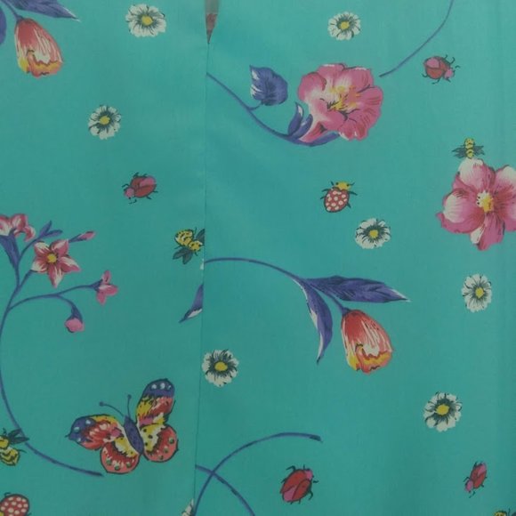 Vintage 80's SG Sport Collection Butterfly Floral Print Blouse - Picture 6 of 7